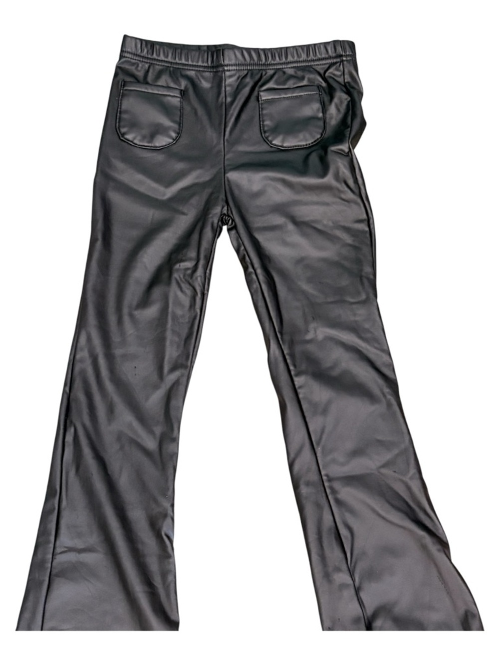 Disneys Minnie Mouse Faux Leather Flared Pants - Black. Girls Size 6X